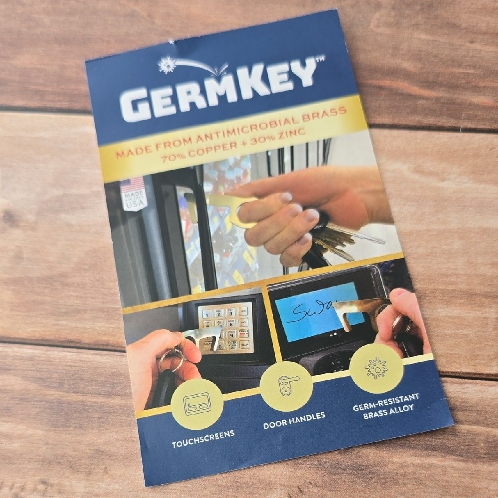 GermKey Antimicrobial Brass Keychain Tool