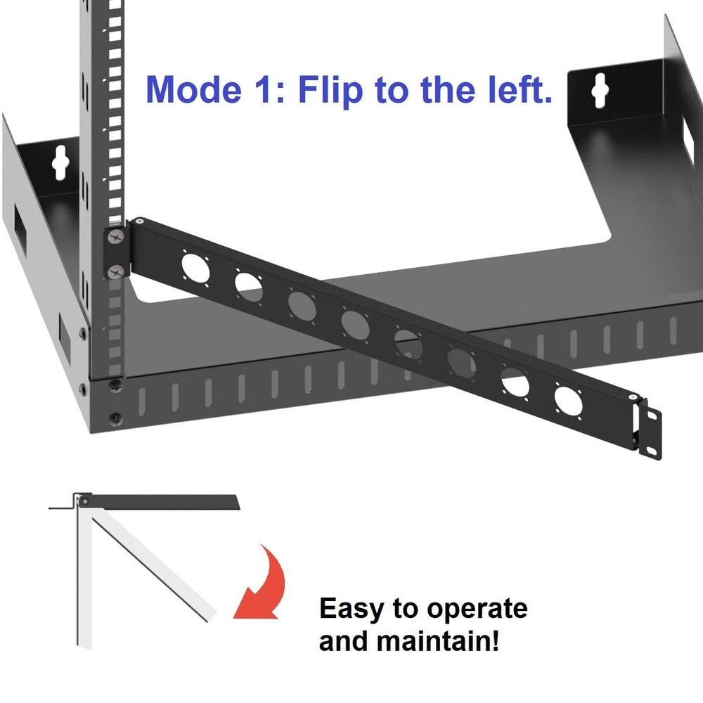 1U Hinged Rack Panel 8D XLR HDMI Audio Rack Mount Panel for 19 inches Rack Mo...