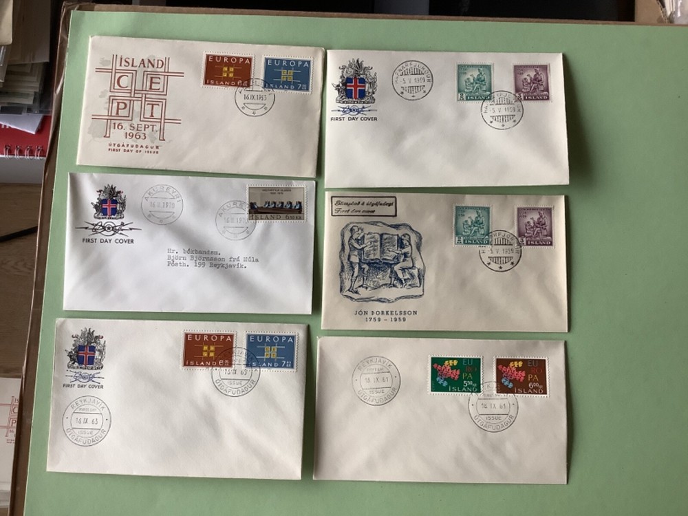 Iceland first day covers 6 items Ref A1924