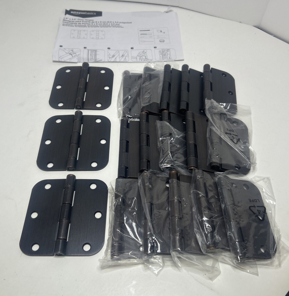 Amazon Basic DOOR HINGES 3.5x3.5 Antique Rubbed Bronze ( 18 Hinges)