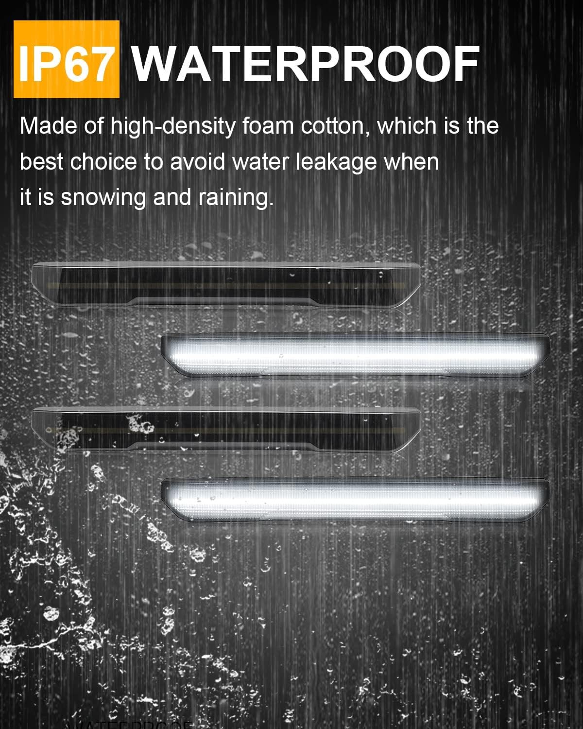 4 PCS Smoked Lens LED Side Marker Lights Replacement for Sierra 2500HD 3500HD 20