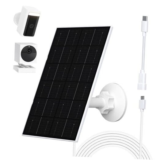4W Solar Panel for WYZE Camera, USB-C & Micro USB Adapter, 9.8ft 4W-1 Pack