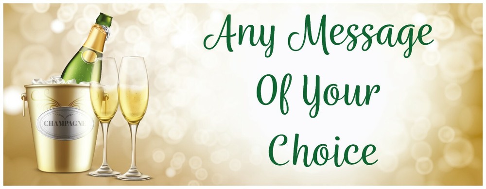 2 PERSONALISED CHAMPAGNE BANNERS - Design 3