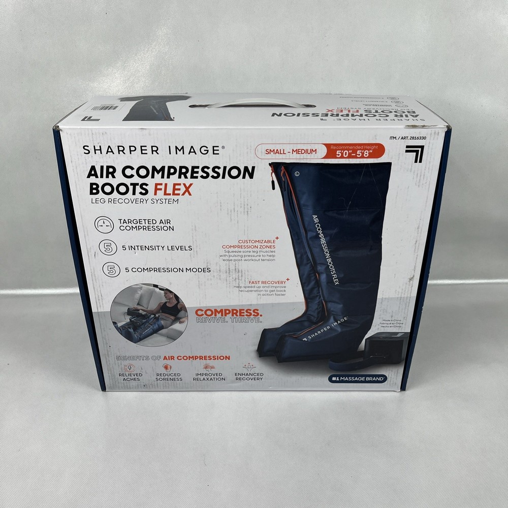Sharper Image Air Compression Boots Flex Leg Recovery System Small/Medium