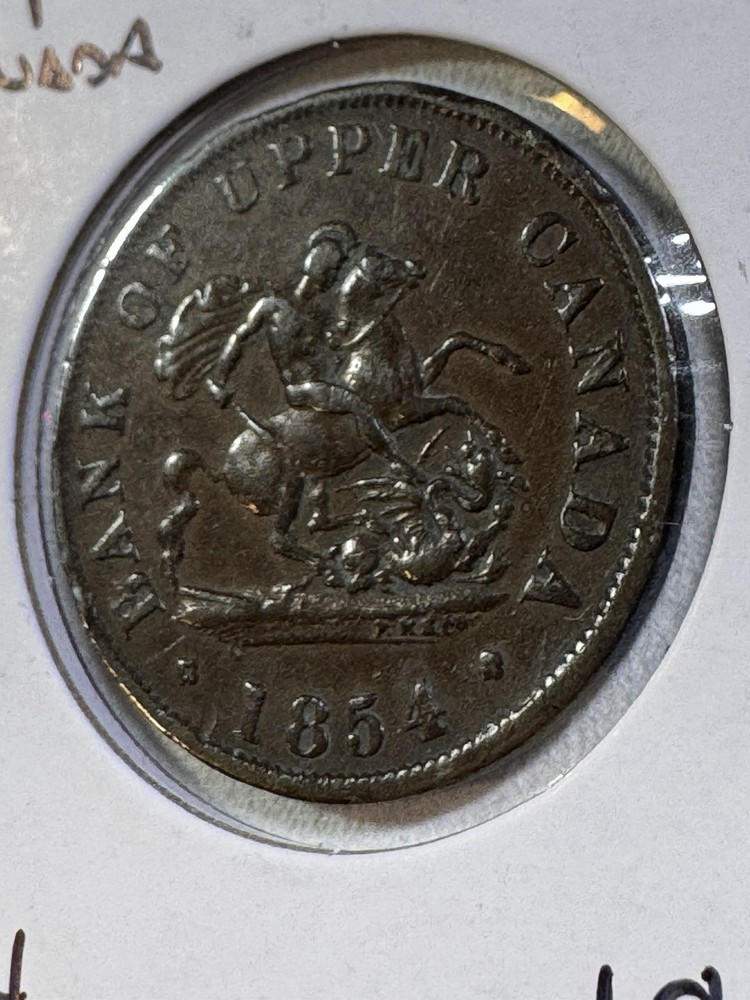 1854 Upper Canada 1/2 Penny Token