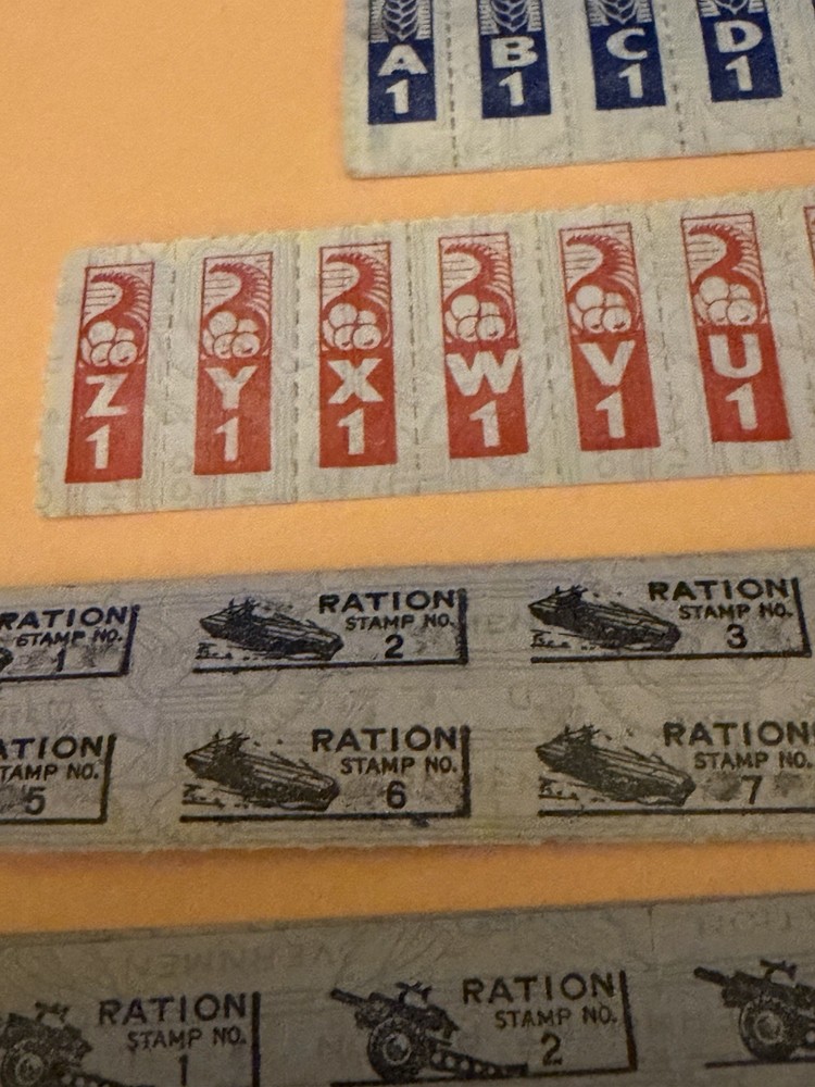 Assorted Vintage WW II Ration Stamps