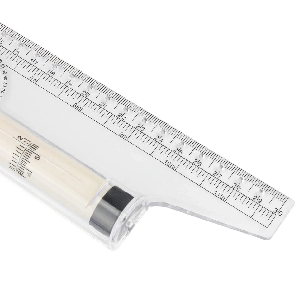 Multi-Purpose Drawing Parallel Rolling Ruler, 12 Inch Drawing Design Ruler for M