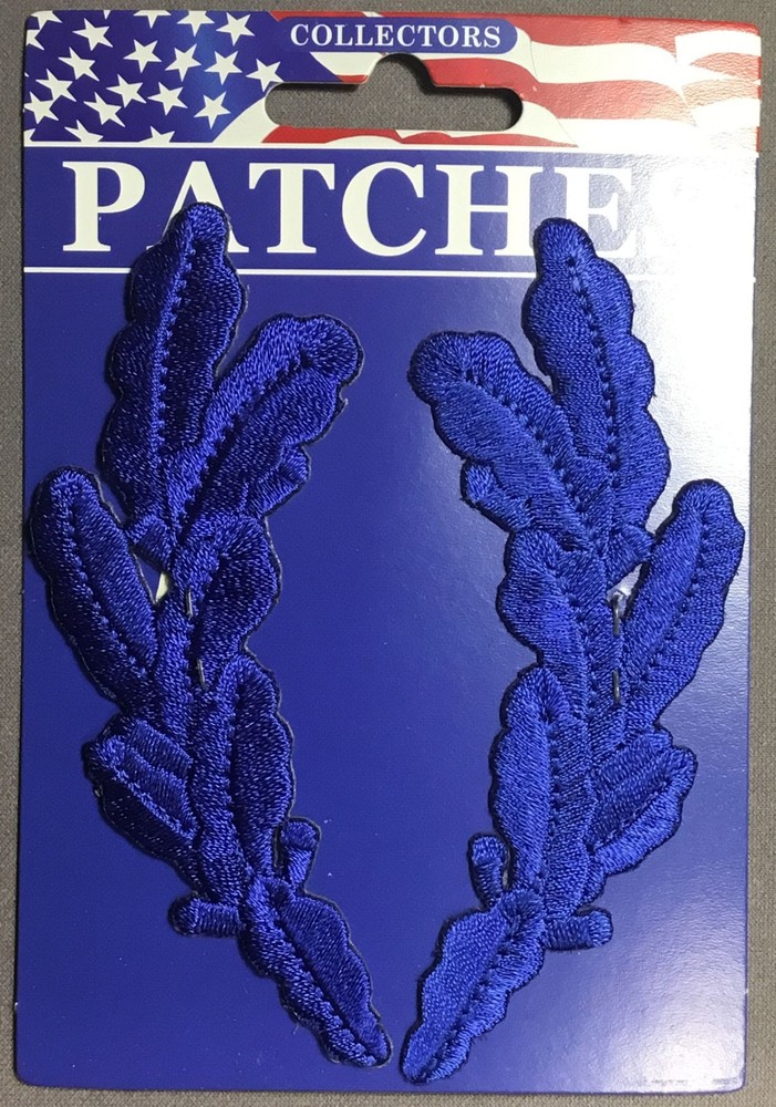 Blue Scrambled Eggs Oak Leaves Leaf 3.75 Inch Patch