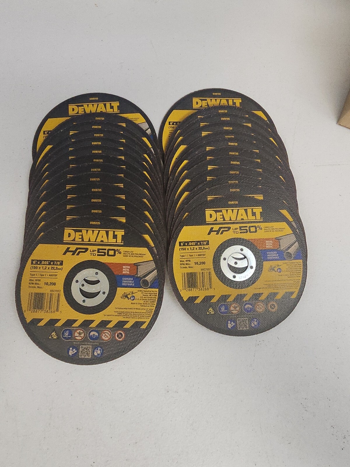 DEWALT DW 8725 6" THIN HP METAL CUTTING WHEEL 100 Pack