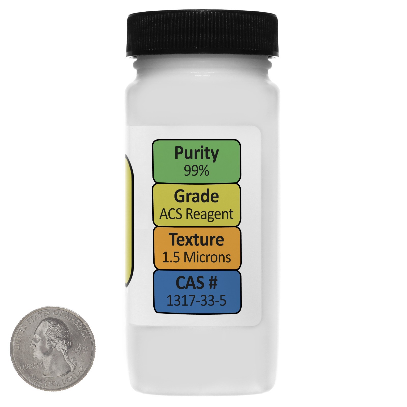 Molybdenum Disulfide [MoS2] 99% AR Grade Powder 3 Oz in a Space-Saver Bottle USA