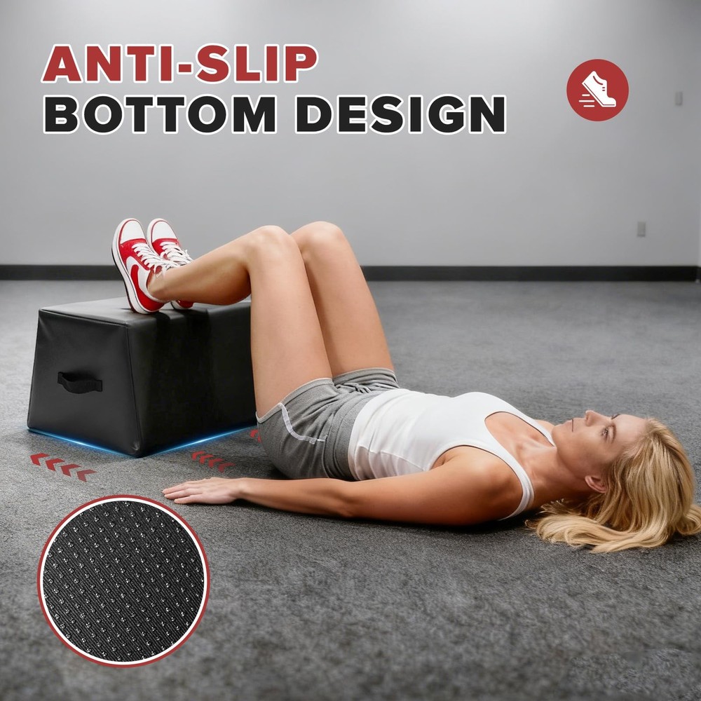 Hip Thrust Bench, Multi-Functional Hip Thrust Box for Home Gym, Non-Slip Black