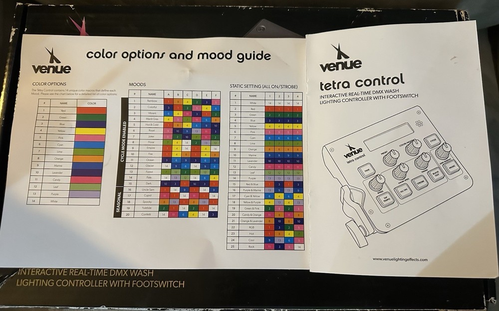 Venue Tetra Control Intuitive DMX Controller With Footswitch