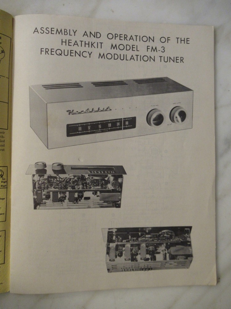 HEATHKIT MODEL FM-3 FREQUENCY MODULATION TUNER MANUAL - ORIGINAL