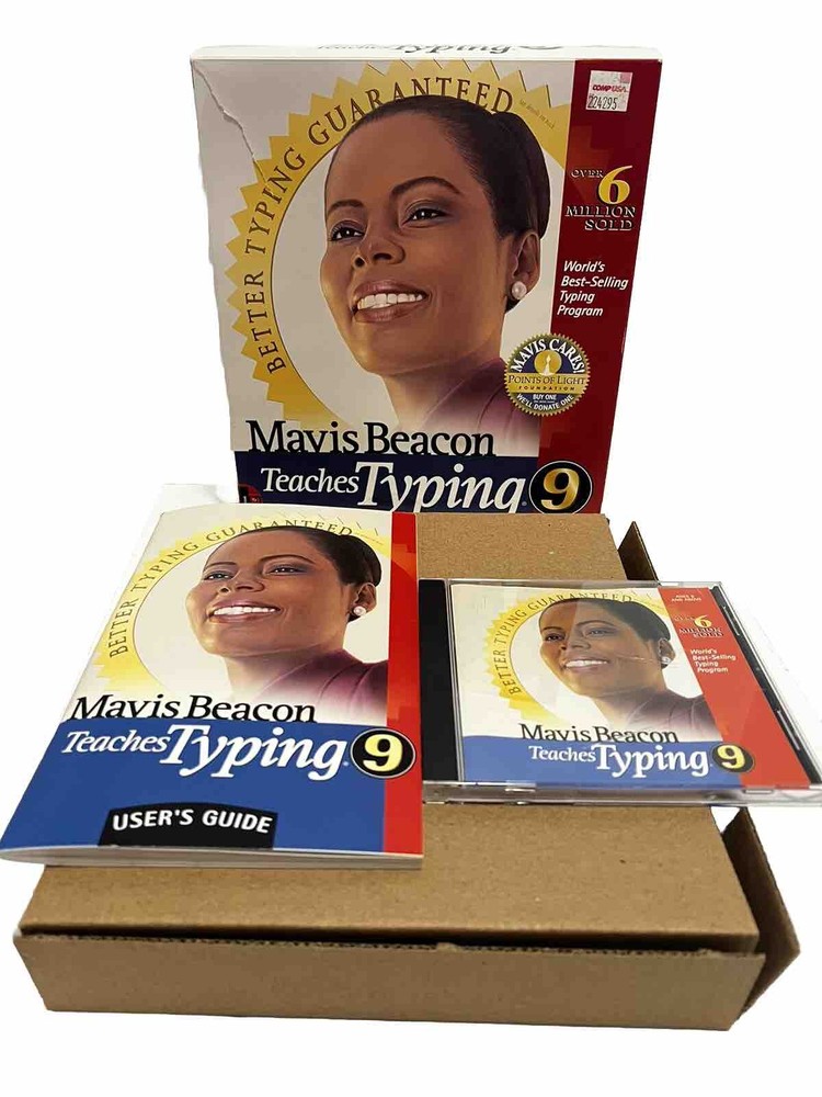 1998 Mavis Beacon Teaches Typing 9 Macintosh CD Mindscape CIB with User Guide