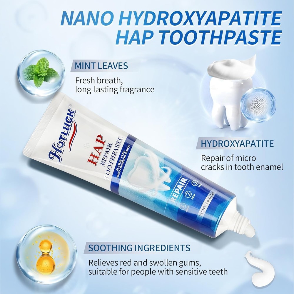 Hotluck HAP Fluoride Free Toothpaste，Nano Hydroxyapatite Toothpaste，Enamel Re...