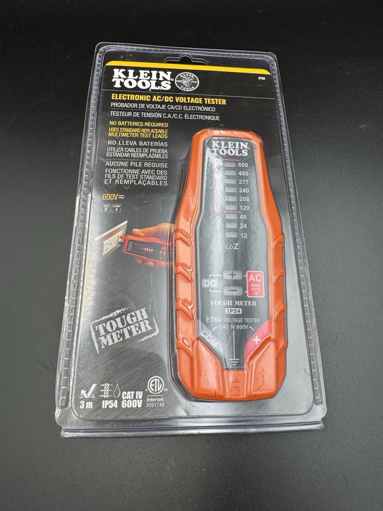 Klein Tools Electronic AC/DC Voltage Continuity Electrical Tester ET60 600V New