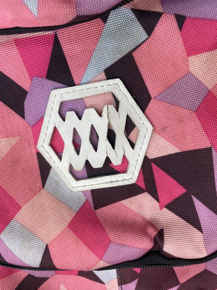 Bansusu Backpack Unisex One Size Pink Geometric Pattern School Travel Bag