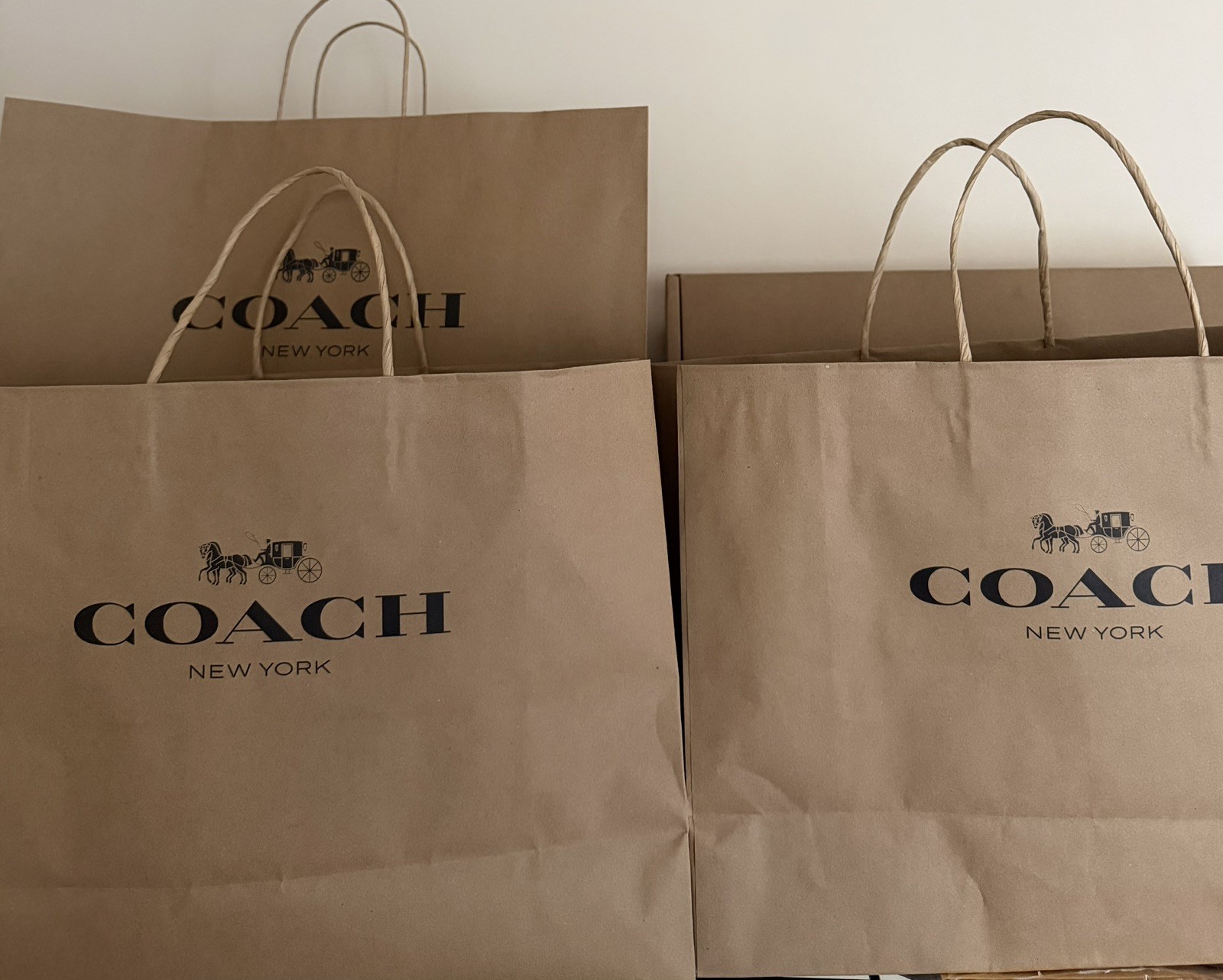 New COACH ID Lanyard Signature Canvas Leather Tan/Brown CZ285