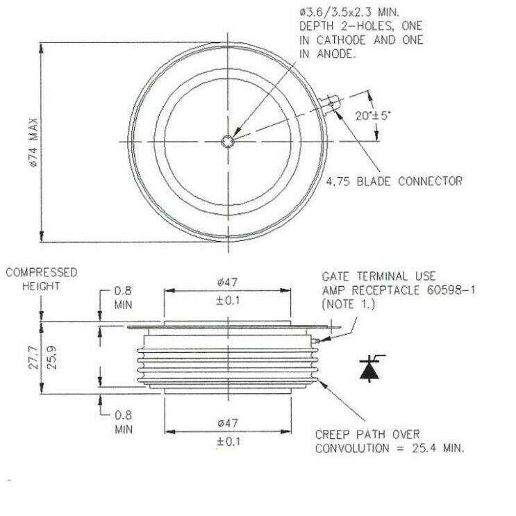 N540CH14 - WESTCODE IXYS LITTELFUSE Thyristor Semiconductor SCR N540SH14