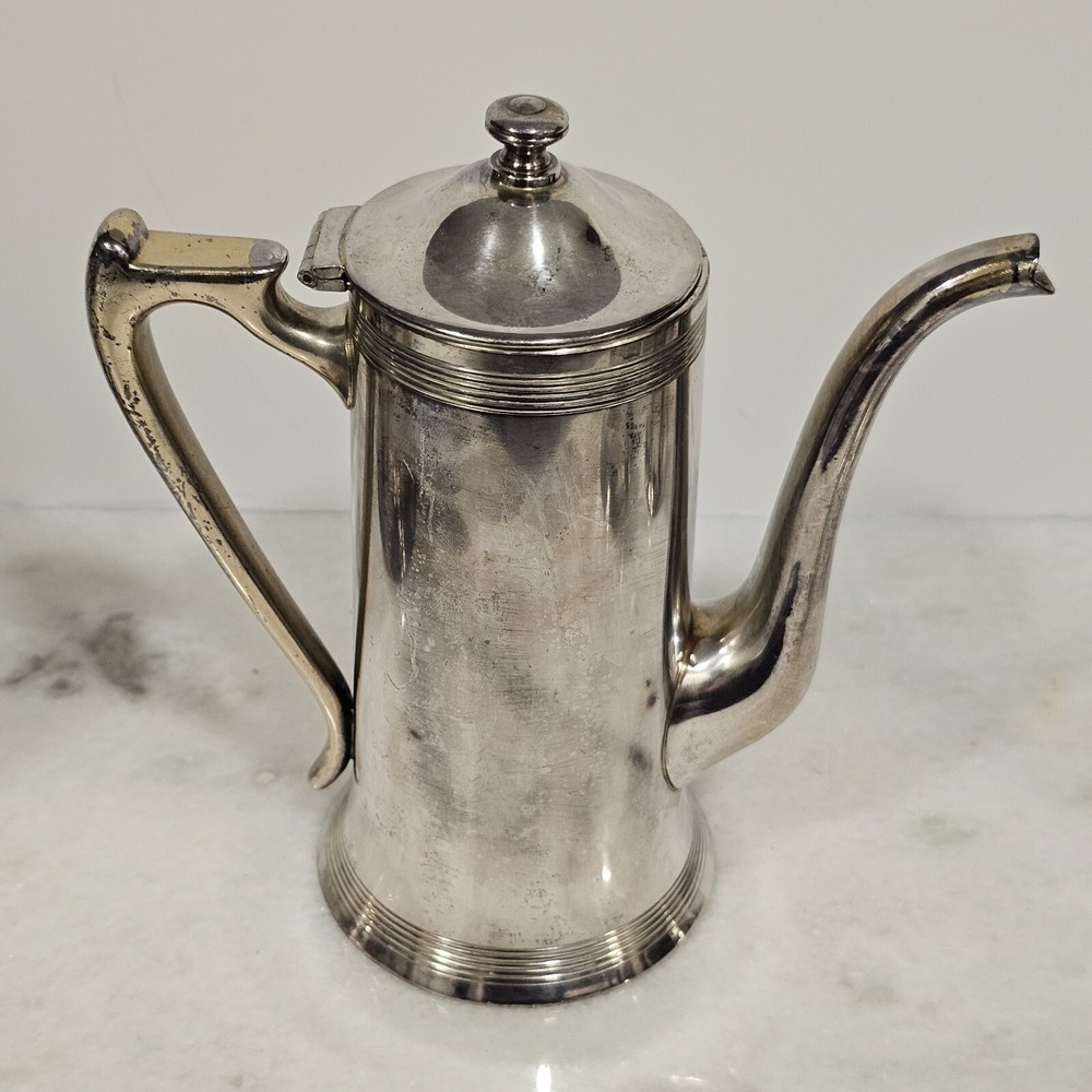 Poole Silver Co Sheffield Silverplated Coffee Tea Pot, Sugar Creamer 4 piece set