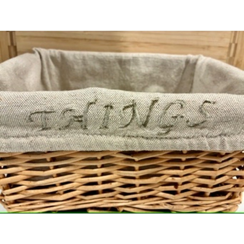 Modern Wicker Storage Basket w/ Washable Liner - Monogrammed Things