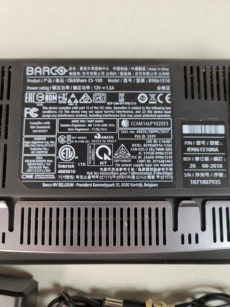 Barco ClickShare CS-100 Wireless Conference Presentation System R9861510 #2
