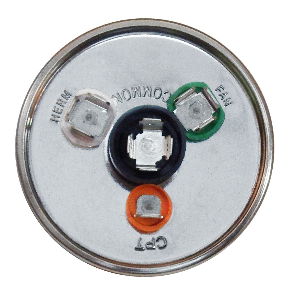 70+10 MFD x 370 / 440 VAC ROUND Run Capacitor AmRad USA2220BA - Made in the USA