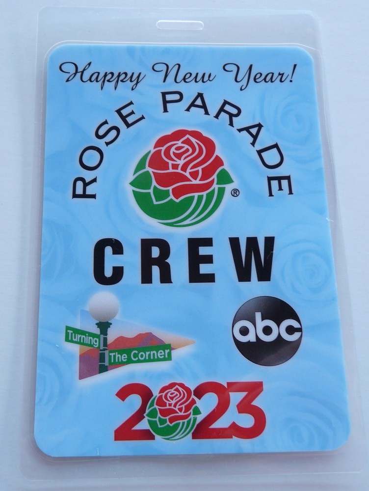 ABC 2023 Rose Parade CREW Backstage Pass Laminate