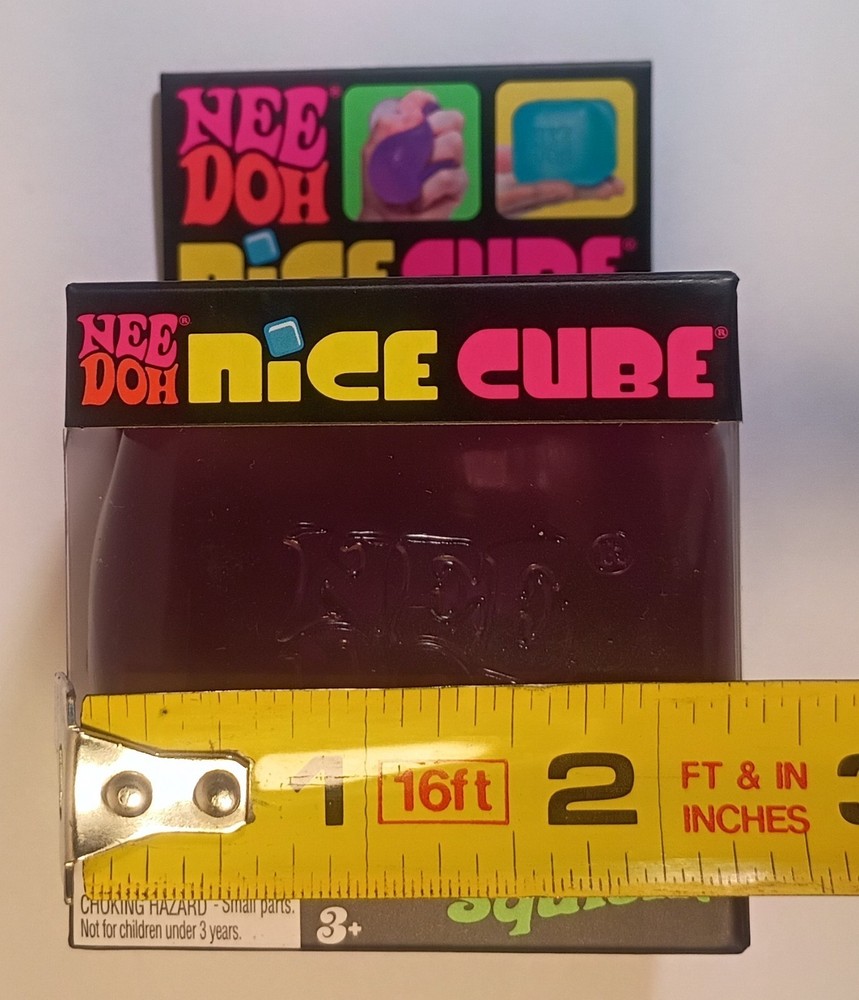 Nee Doh Needoh Nice Ice Cube Super Solid Squish Squishy Fidget Toy Purple InPack