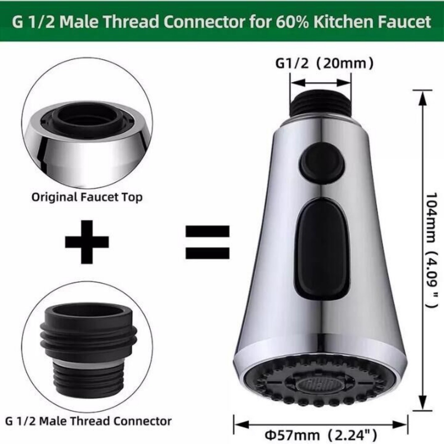 Kitchen Faucet Head Replacement,Pull Down Kitchen Spray Head Sink Spray Nozzle