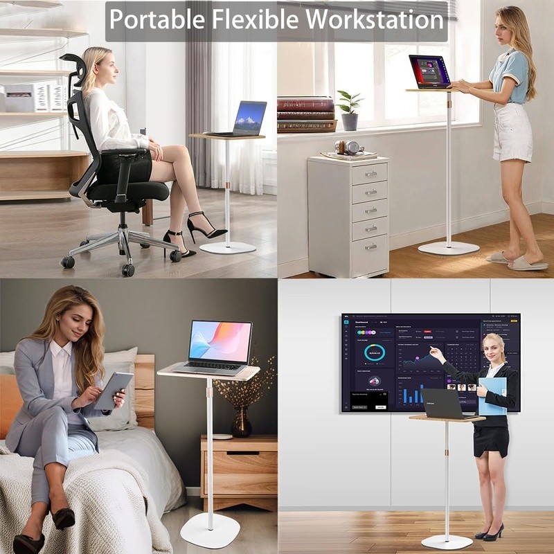 Adjustable Height Laptop Stand Desk Portable Side Table Workstation Sofa Bedside