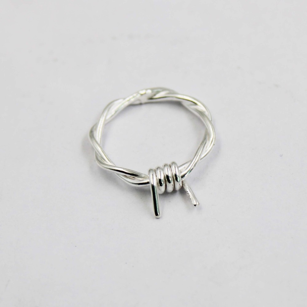 Handmade 925 Sterling Silver Twisted Wire Ring Minimalist Stackable Band Gift