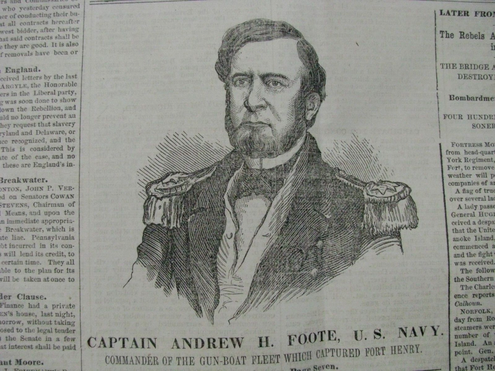 FORT HENRY KENTUCKY & DONELSON BATTLES CIVIL WAR ILLUS MAP NEWS