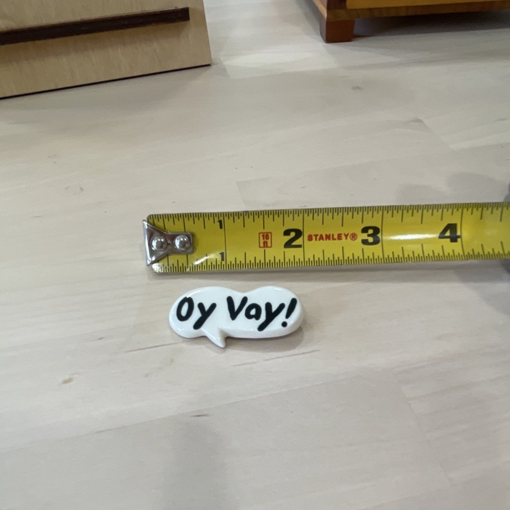 Oy Vay! Speech Bubble Pinback Button 2 Inch Handmade Ceramic