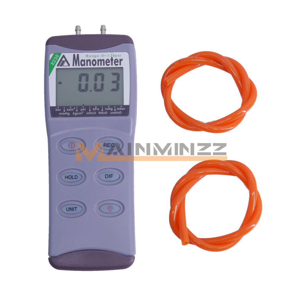 1pc AZ8230 Digital Differential Pressure Meter Manometer Range 0~30psi
