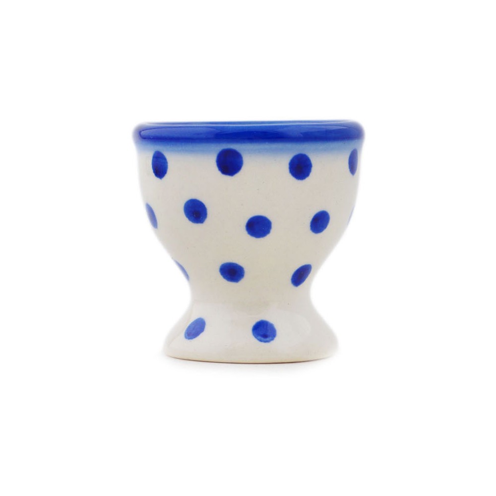 Polish Pottery Egg Holder 2" Blue Polka Dot