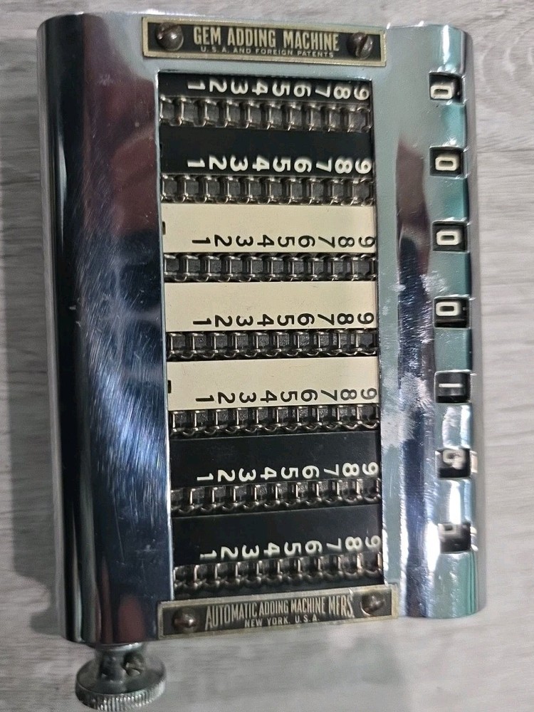 Vintage Great Display Condition Golden Gem Adding Machine/Mechanical Calculator