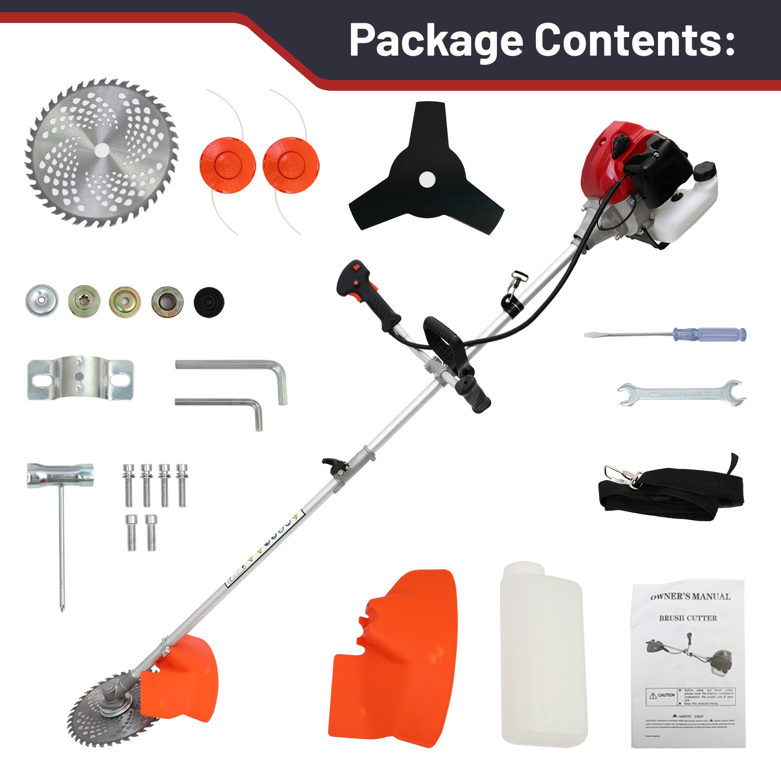 58CC 4 in 1 2-Stroke Grass String Trimmer Brush Cutter Gas Trimmer Weed Eater US