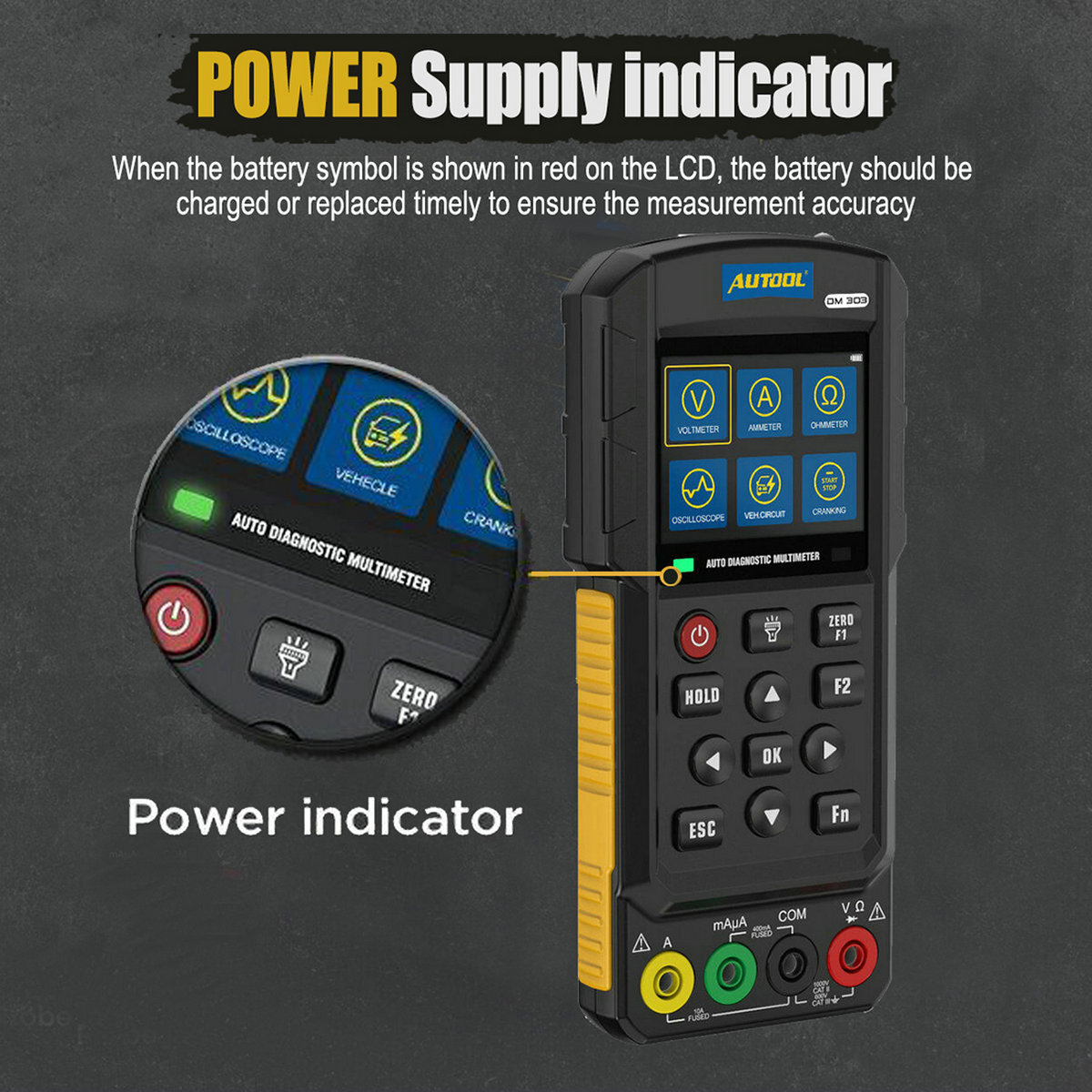 Car Diagnostic Multimeter Circuit Tester AC/DC Voltage Oscilloscope Diode Tester