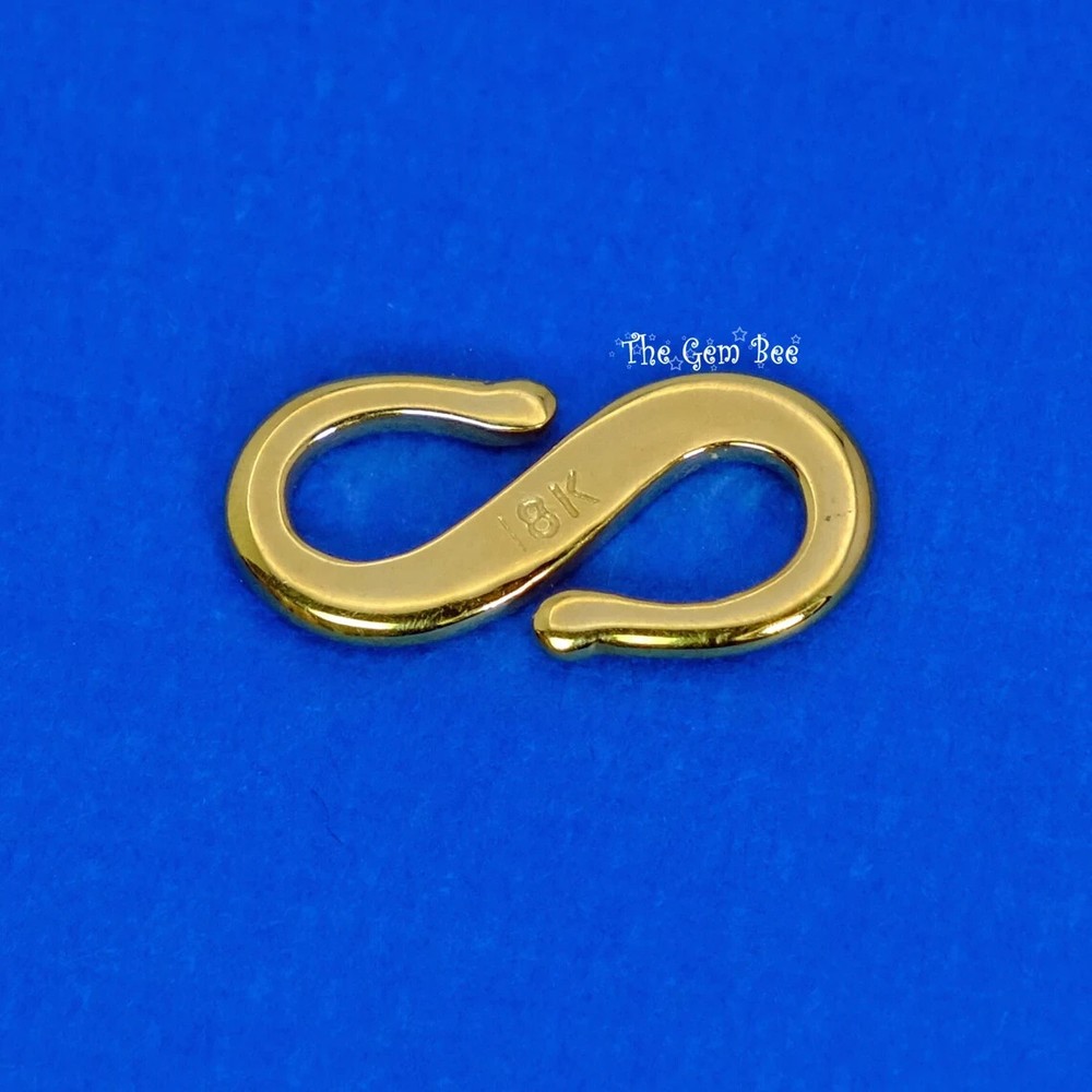 7mmx15mm 18k Solid Gold Heavy Hefty S Hook Clasp Finding