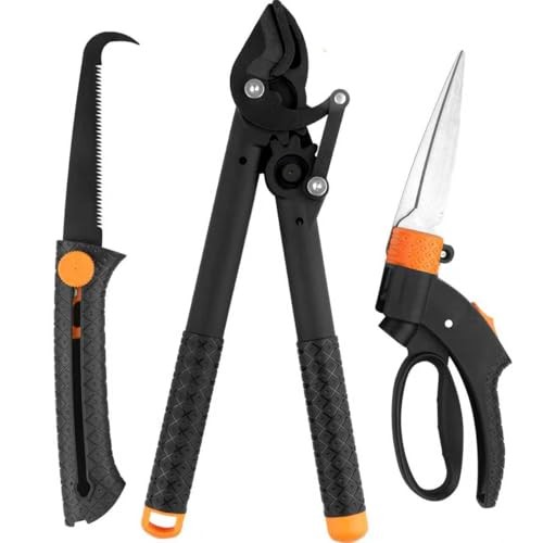 Heavy-Duty Lopper, 360° Rotating Grass Shears & Retractable Pruning Saw |