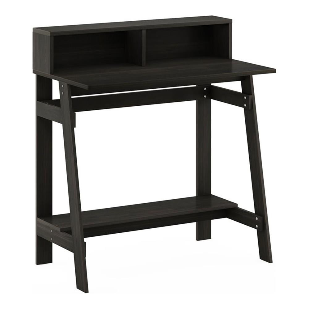 Pemberly Row Engineered Wood Simplistic A Frame Computer Desk in Espresso