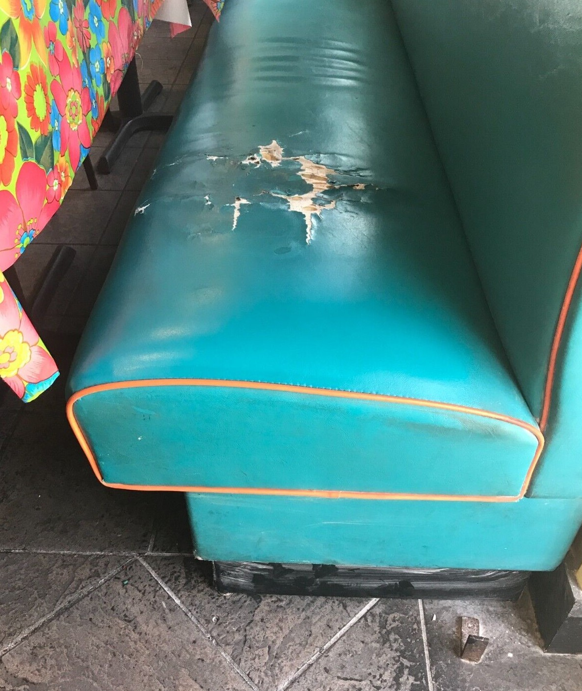 Restaurant Booth Seat Cover Repair - DIY STAPLE ON Custom Replacement Vinyl Top