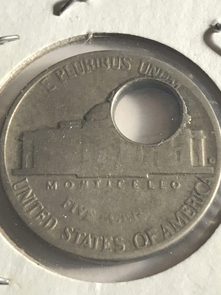 1962 D Jefferson Nickel Holed