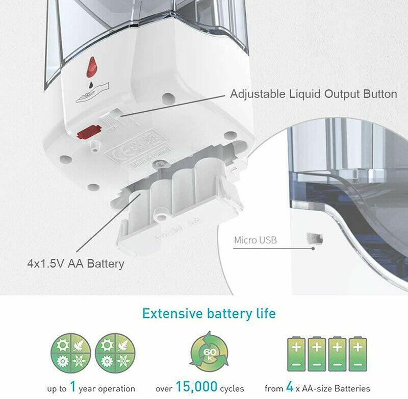 Automatic Foam & Soap Dispenser Sensor Bottle Soap Box Wall Mounted 700ml
