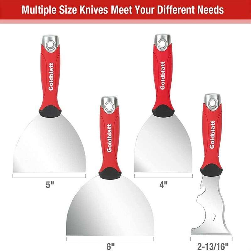 Goldblatt 4PC Joint Knife Set 9-in-1 Painter Scraper 4'' 5'' 6'' Putty Knife Set