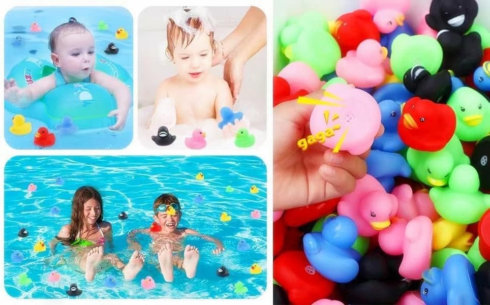 50pcs Rubber Ducks in Bulk,Assortment Duckies for Jeep Ducking Floater Bath Toys