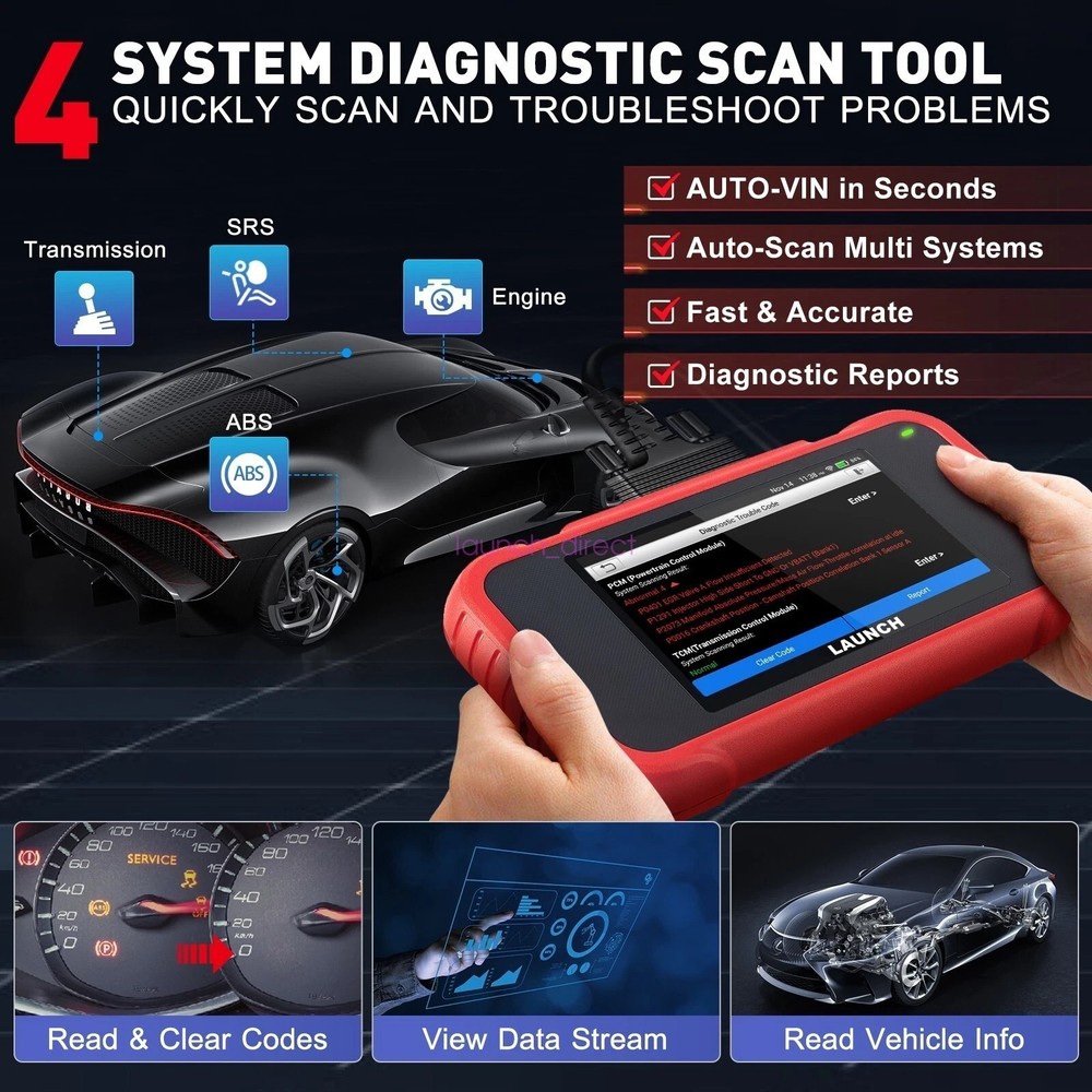 2026 LAUNCH CRP123E V3.0 OBD2 Scanner Diagnostic Tool ABS SRS Engine Code Reader