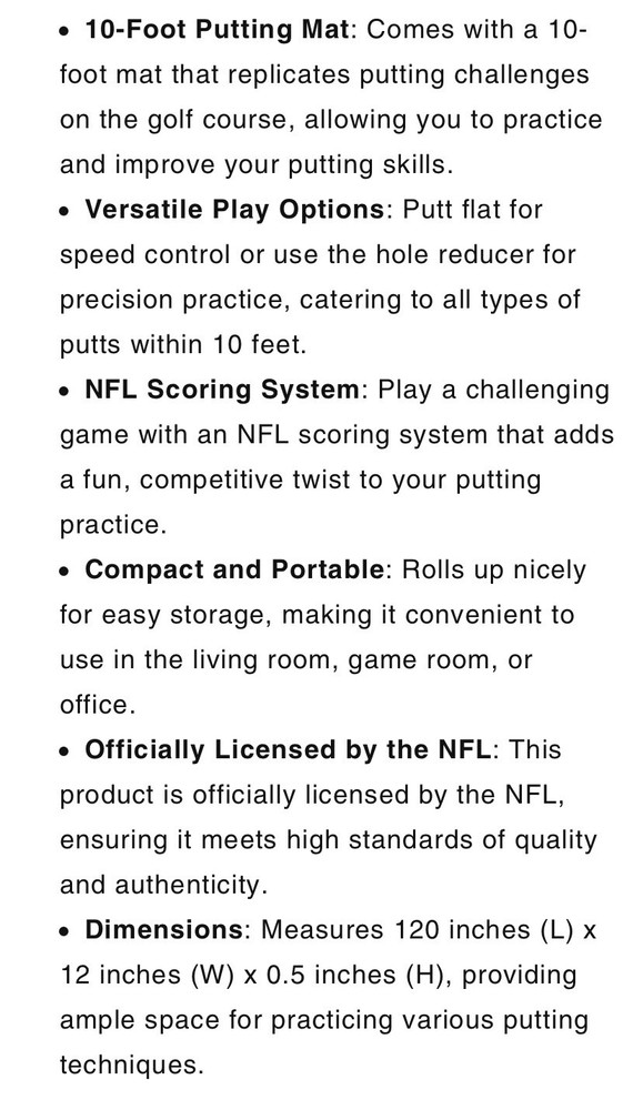 Dallas Cowboys Putting Mat