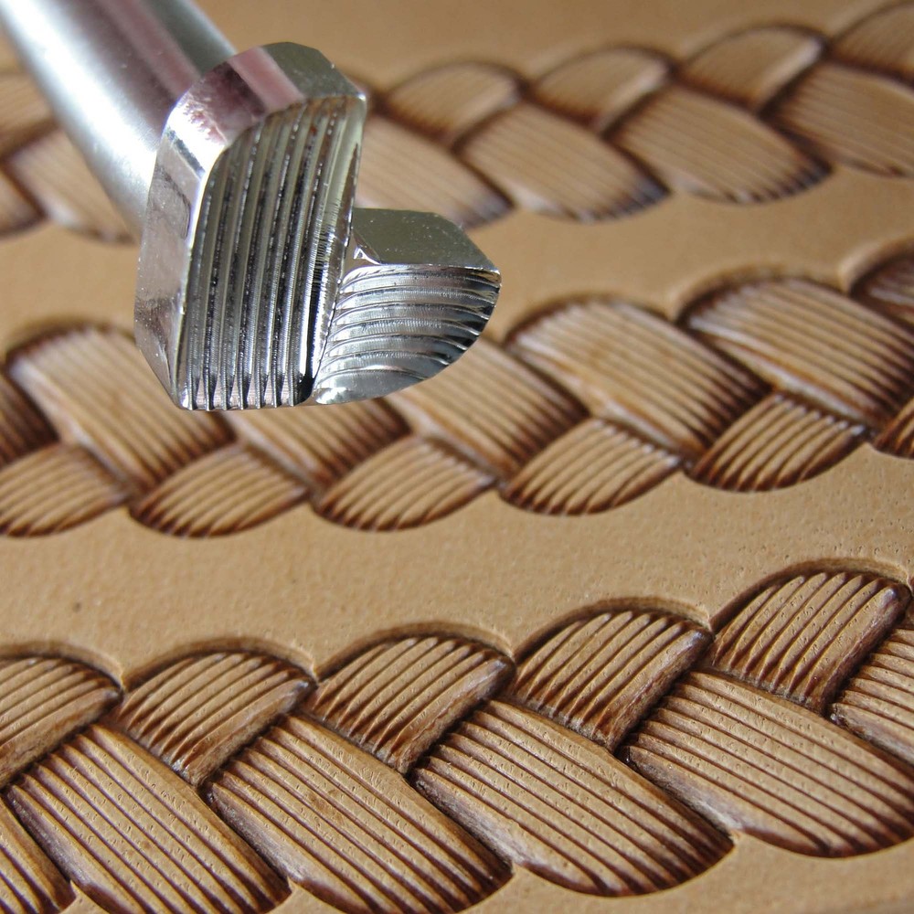 Lined Braid Border Leather Stamping Tool, Stainless Steel Leather Stamp